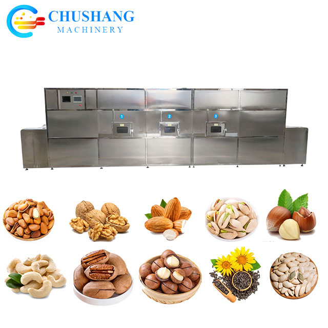 Tunnel Microwave Roaster for Walnut Cashew Nut Almond Pistachio Sunflower Kernels