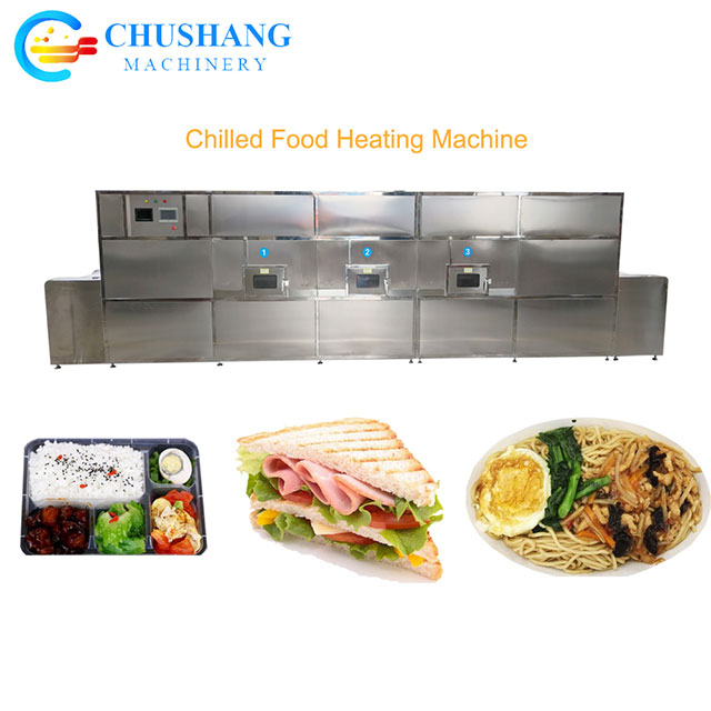 Tunnel Fast Food Boxed Meal Refrigerated Foods Microwave Heating & Sterilization Machine